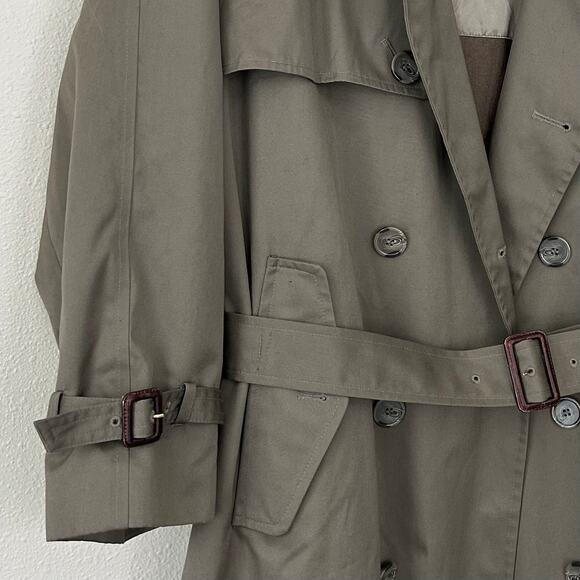 Vintage Perusal double Breasted Trench Coat zip Out wool Liner outdoor prep 44S - Picture 5 of 14